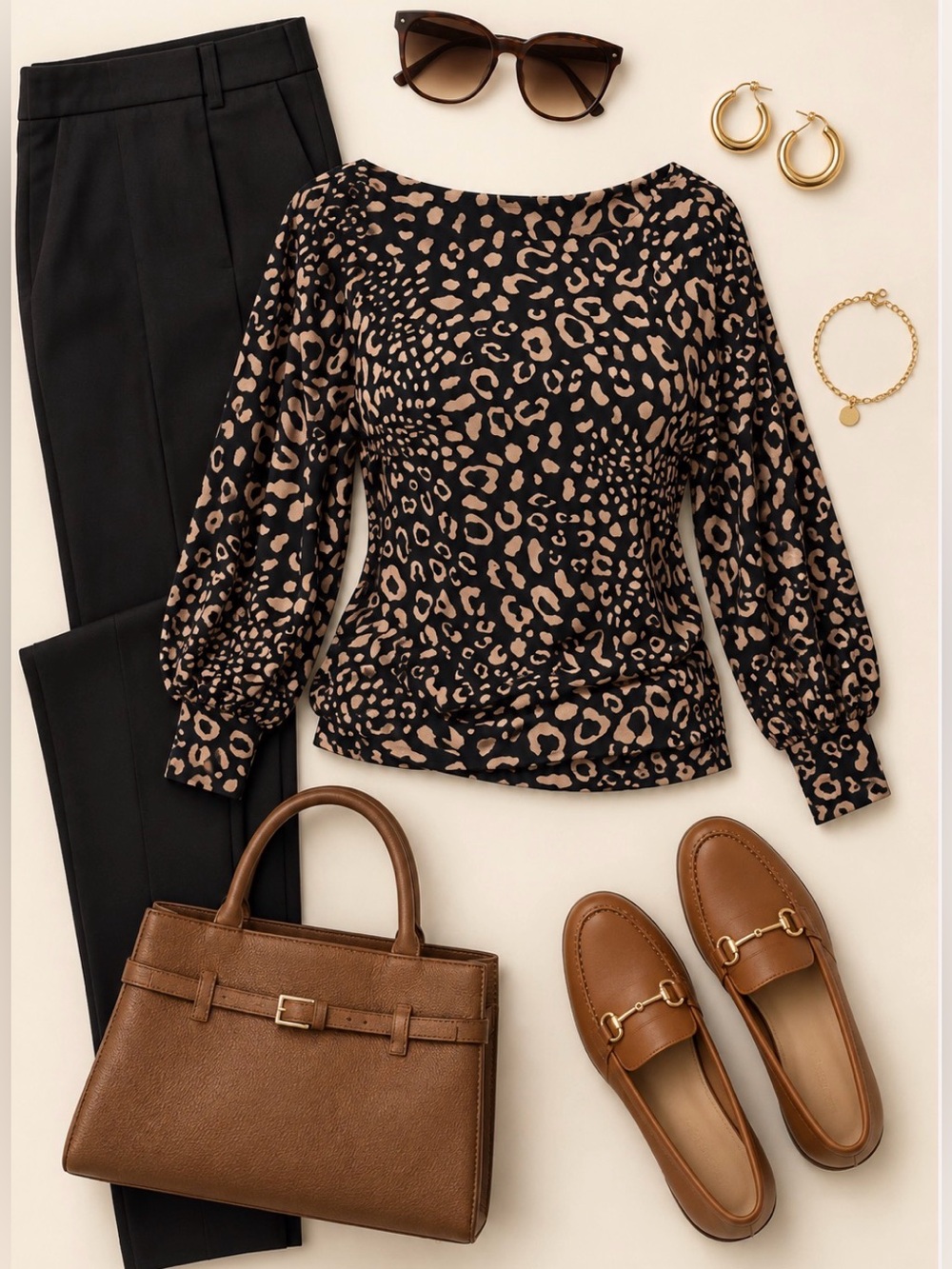 🌟Host Pick✨Ann Taylor-Animal Print Batwing Sleeve Top NWT